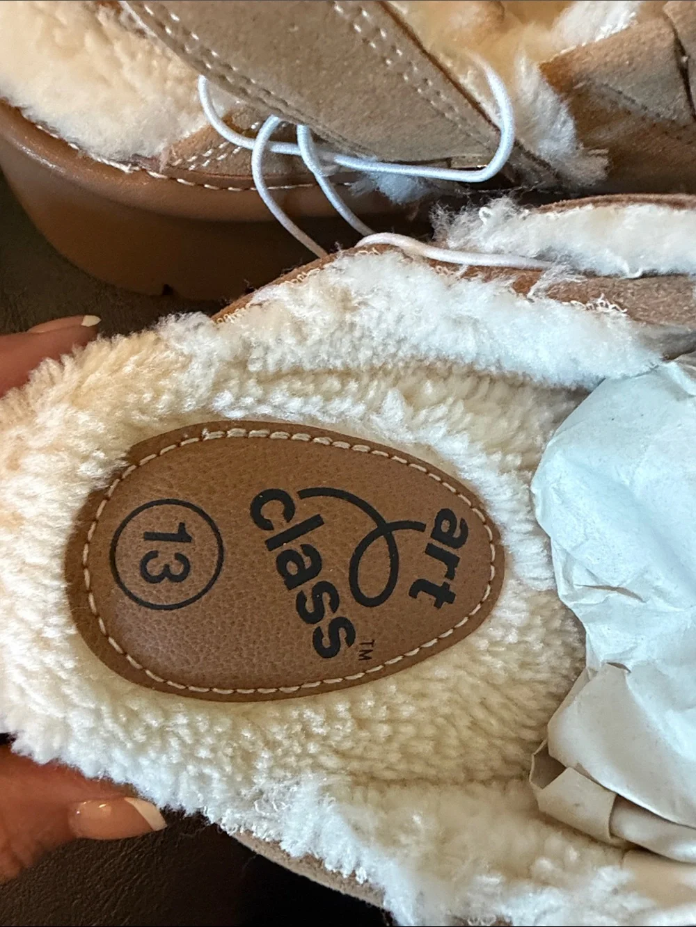 art class tan suede